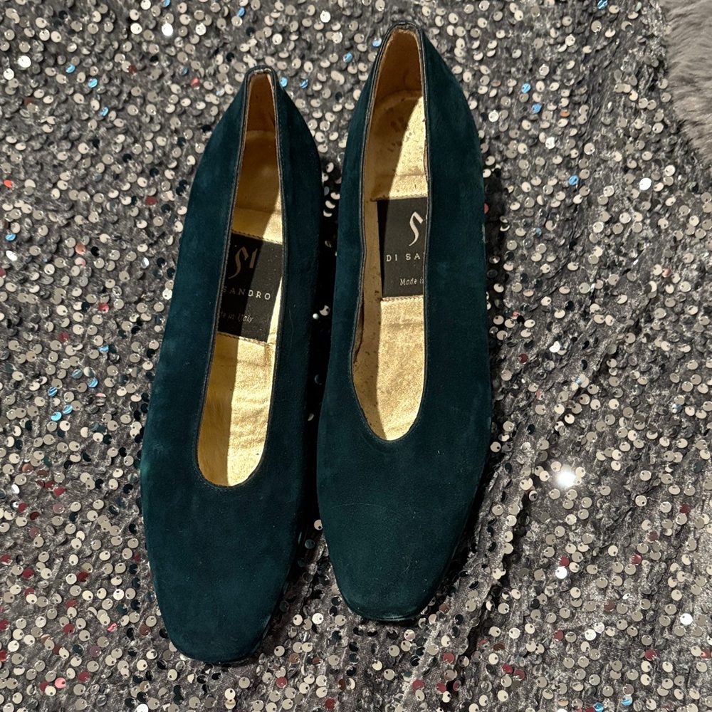 Sandro Emerald Suede Heels